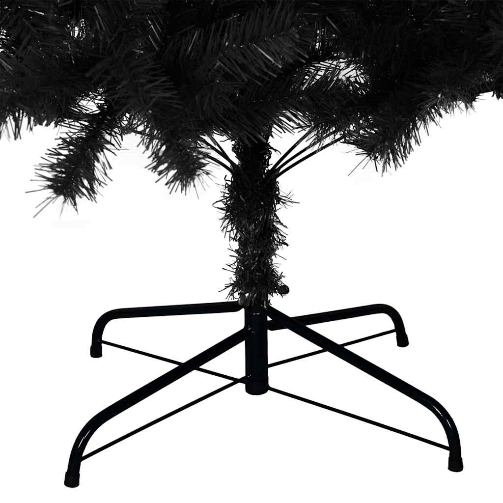 kunstigt juletræ med juletræsfod 240 cm PVC sort