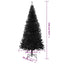 kunstigt juletræ med juletræsfod 240 cm PVC sort
