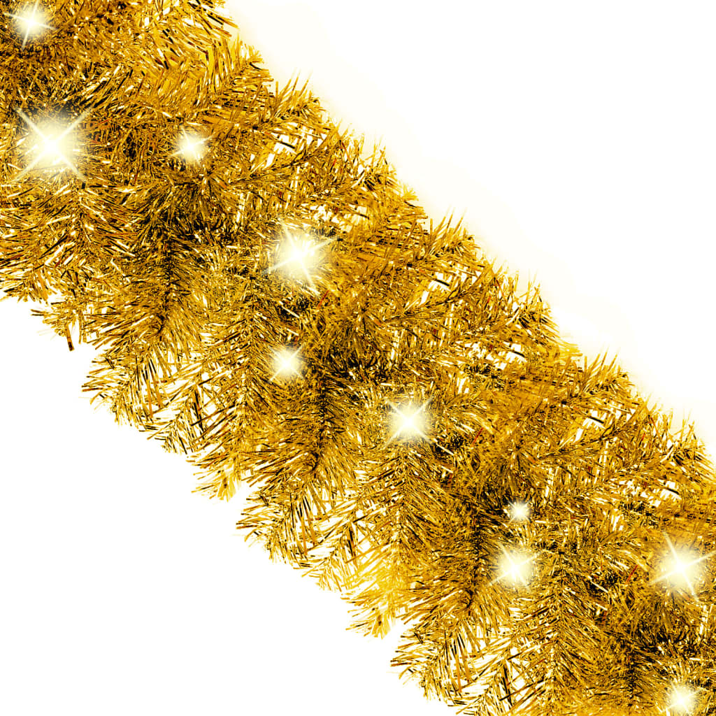 juleguirlande med LED-lys 20 m guldfarvet