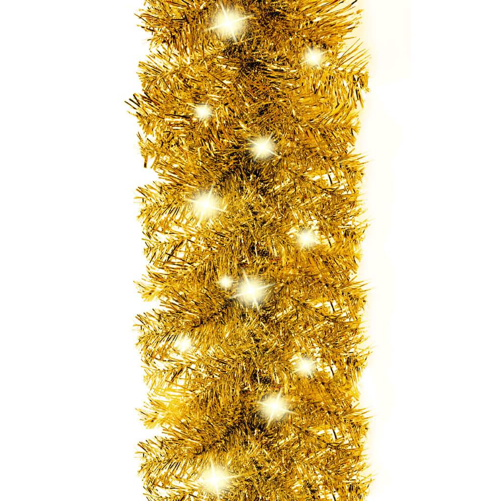 juleguirlande med LED-lys 20 m guldfarvet
