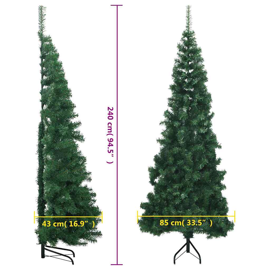 kunstigt juletræ til hjørne 240 cm PVC grøn