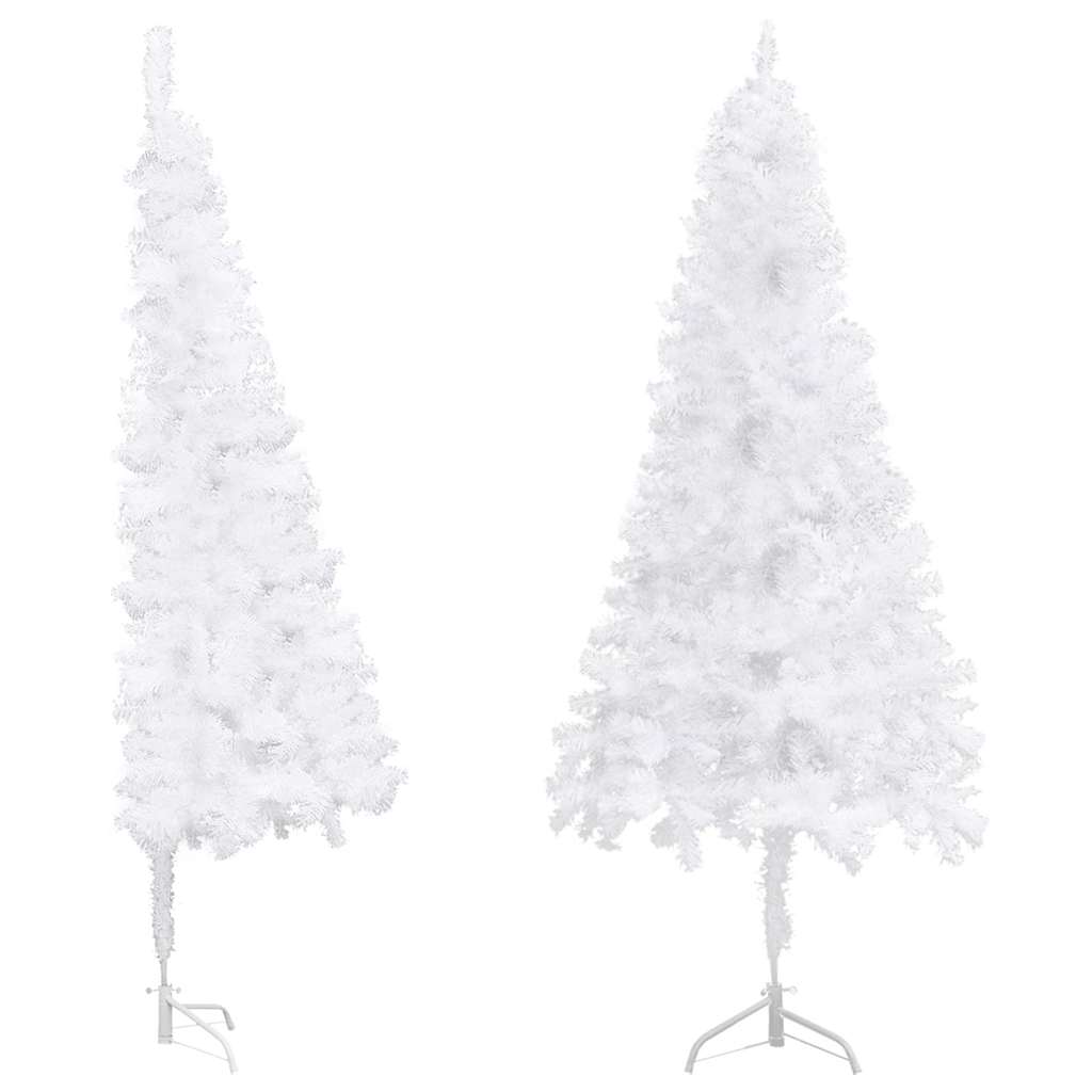 kunstigt juletræ til hjørne 240 cm PVC hvid