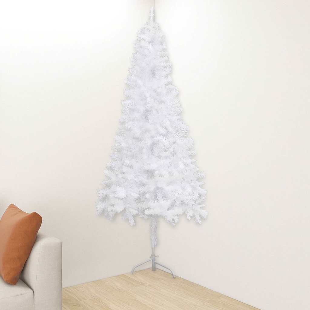 kunstigt juletræ til hjørne 240 cm PVC hvid