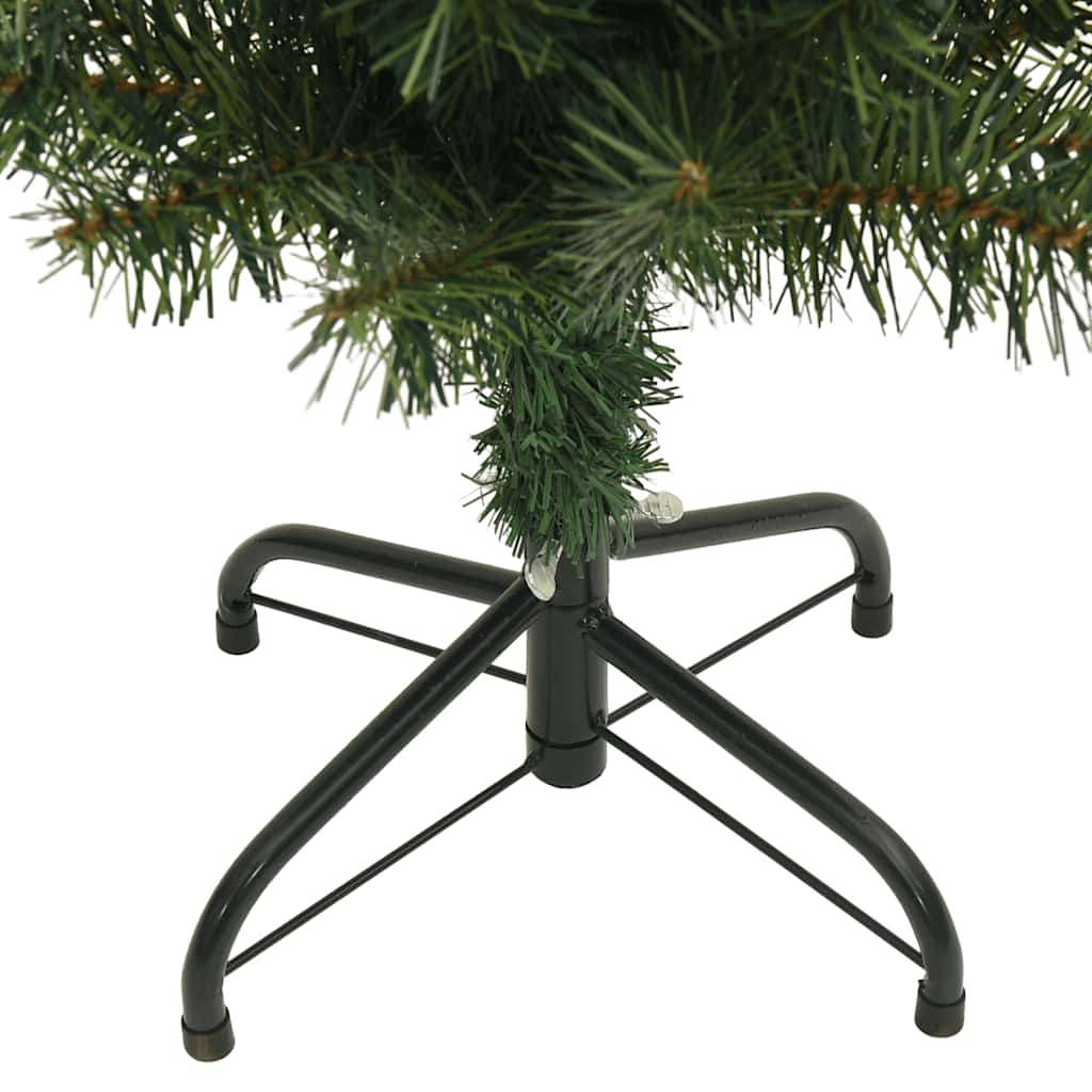 smalt kunstigt juletræ med juletræsfod 120 cm PVC grøn