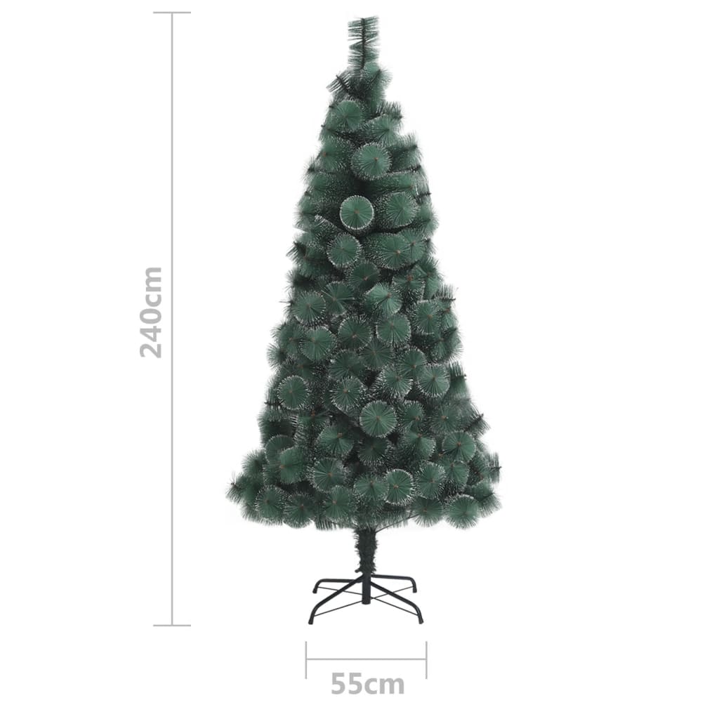 kunstigt juletræ med fod 240 cm PET grøn