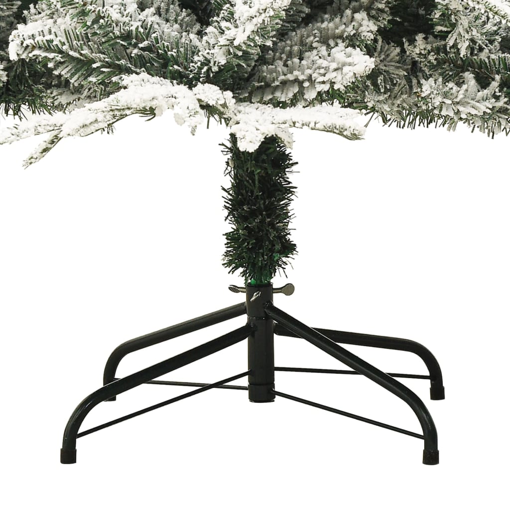 kunstigt juletræ med puddersne 150 cm PVC og PE grøn