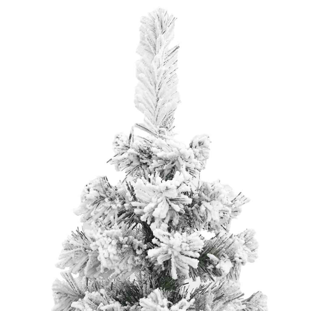 smalt kunstigt juletræ med sne 120 cm PVC grøn