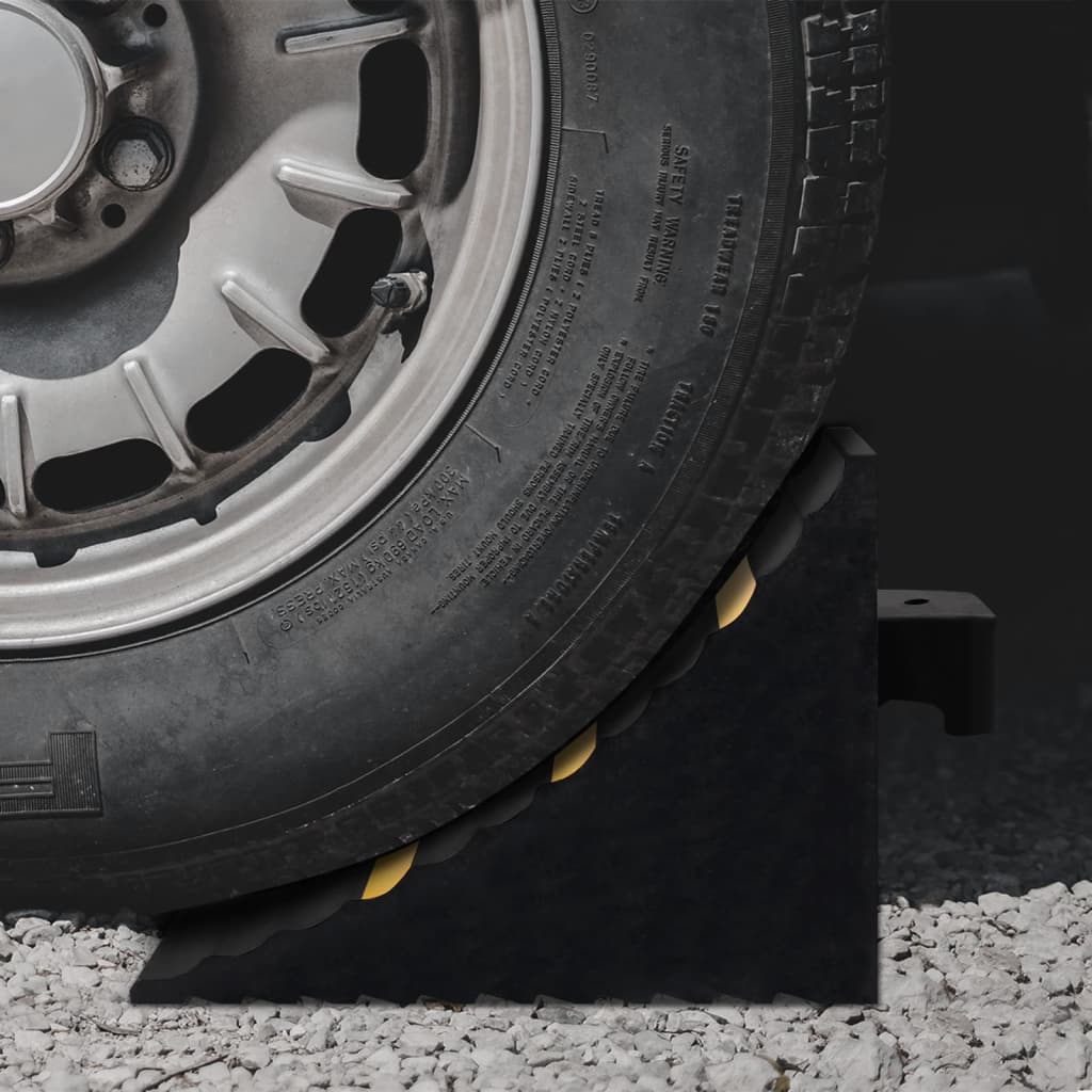 stopklods til parkering 2 stk. 29x16x19 cm gummi