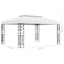 pavillon med dobbelt tag og LED-lyskæder 3x4 m hvid