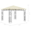 pavillon med myggenet og LED-lyskæder 3x3x2,73 m cremefarvet