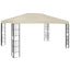pavillon med LED-lyskæder 3x4 m cremefarvet