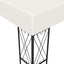 pavillon med LED-lyskæder 3x3 m stof cremefarvet