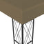 pavillon med LED-lyskæder 3x3 m stof gråbrun