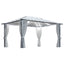 pavillon med gardin + LED-lyskæder 400x300 cm aluminium creme