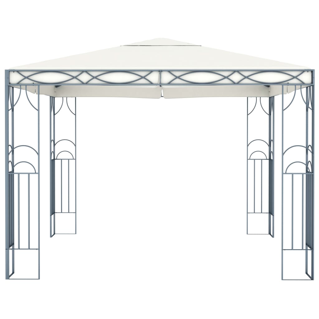 pavillon med LED-lyskæder 300x300 cm cremefarvet