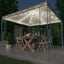 pavillon med LED-lyskæder 300x300 cm cremefarvet