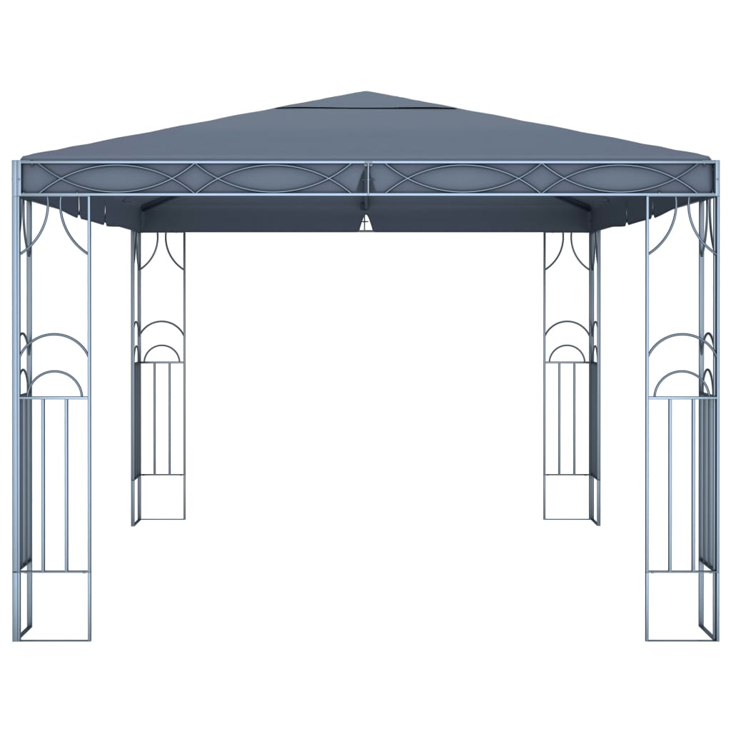 pavillon med LED-lyskæder 400x300 cm antracitgrå