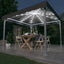 pavillon med LED-lyskæder 300x300 cm aluminium antracitgrå