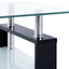 sofabord 95x55x40 cm hærdet glas sort og transparent