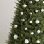 julekuglesæt 120 dele med topspir 300 LED'er hvid og grå