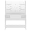 makeupbord med LED-lys 100x40x135 cm MDF hvid