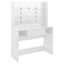 makeupbord med LED-lys 100x40x135 cm MDF blank hvid