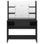 makeupbord med LED-lys 100x40x135 cm MDF sort