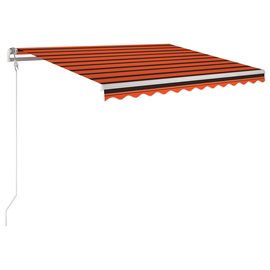 markise 300x250 cm automatisk betjening orange og brun