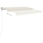 markise m. LED + vindsensor 300x250 cm automatisk cremefarvet