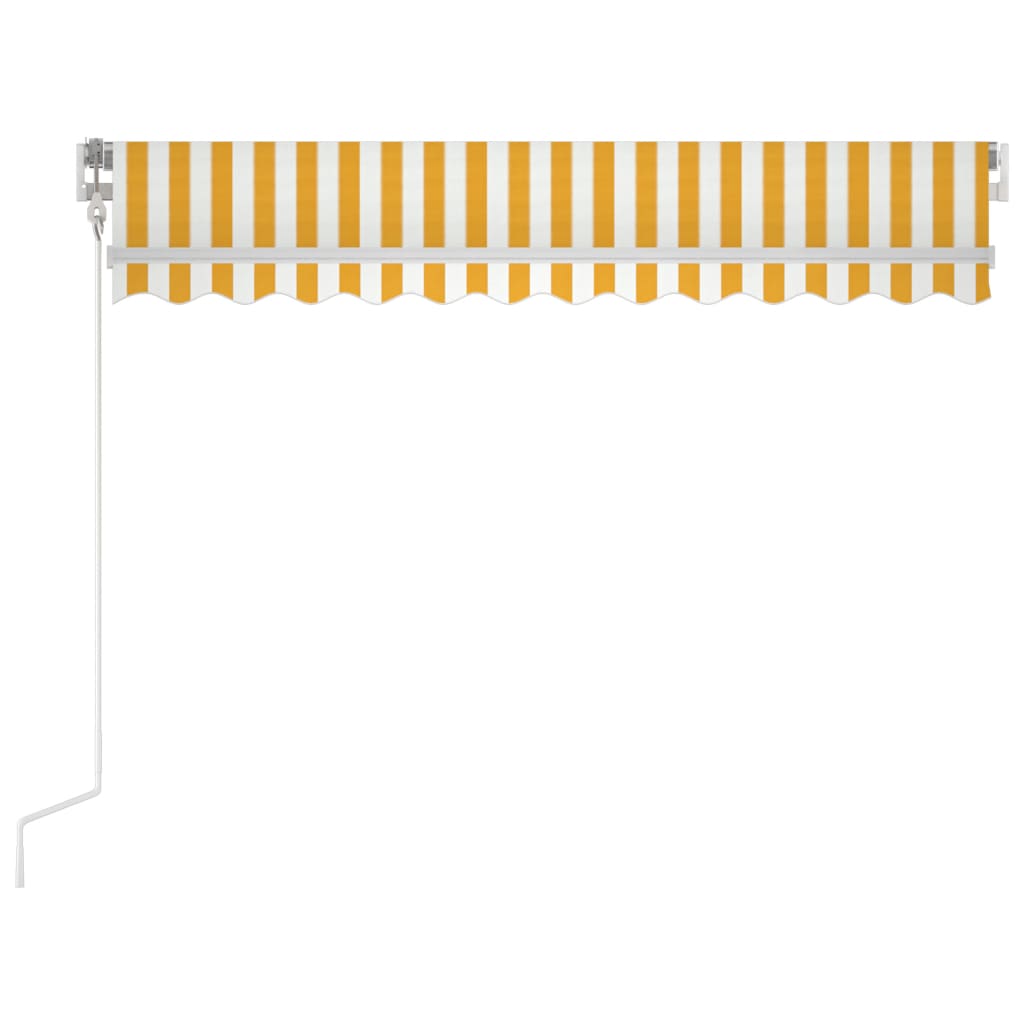 markise m. LED + vindsensor 300x250 cm automatisk gul og hvid