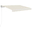 markise m. LED 350x250 cm manuel betjening cremefarvet