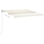 markise m. LED-lys 400x300 cm manuel betjening cremefarvet