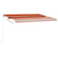 markise m. LED-lys 400x300 cm manuel betjening orange og brun