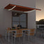 markise m. LED-lys 400x300 cm manuel betjening orange og brun