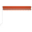markise m. LED + vindsensor 400x300 cm automatisk orange/brun