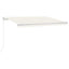 markise m. LED-lys 450x300 cm manuel betjening cremefarvet