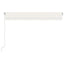 markise m. LED-lys 450x300 cm manuel betjening cremefarvet