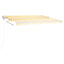 markise m. LED + vindsensor 450x300 cm automatisk gul og hvid
