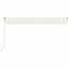 markise m. LED-lys 500x300 cm manuel betjening cremefarvet
