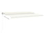 markise m. LED + vindsensor 500x300 cm automatisk cremefarvet