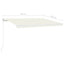 markise m. LED-lys 400x350 cm manuel betjening cremefarvet