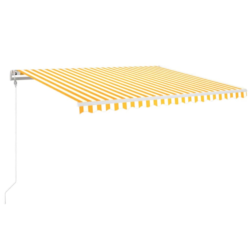 markise 400x350 cm automatisk betjening gul og hvid