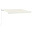 markise m. LED-lys 450x350 cm manuel betjening cremefarvet
