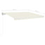 markise m. LED + vindsensor 450x350 cm automatisk cremefarvet