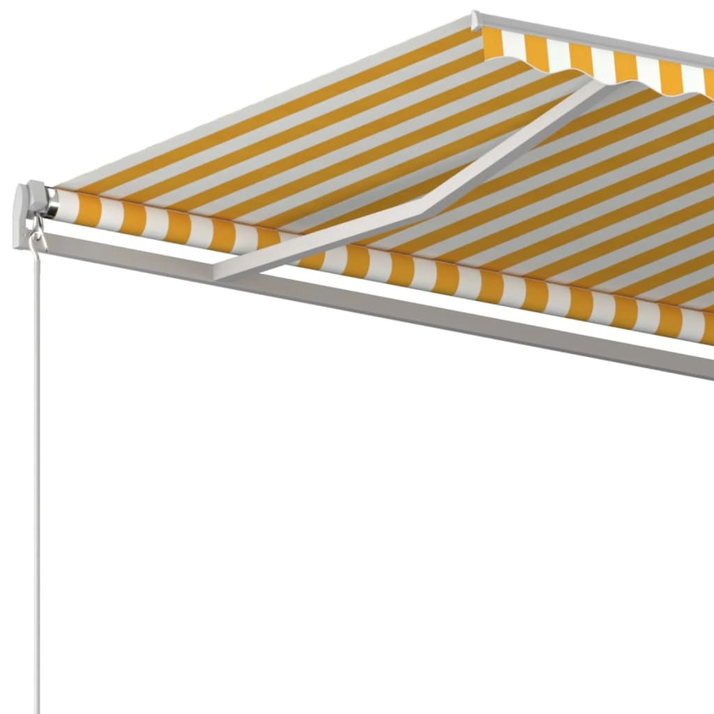 markise 500x350 cm manuel betjening gul og hvid