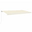 markise m. LED-lys 600x350 cm manuel betjening cremefarvet