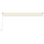 markise m. LED-lys 600x350 cm manuel betjening cremefarvet