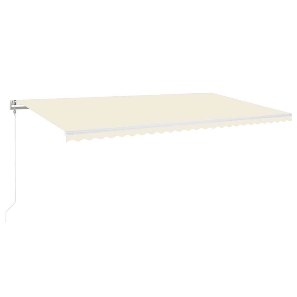 markise m. LED + vindsensor 600x350 cm automatisk cremefarvet