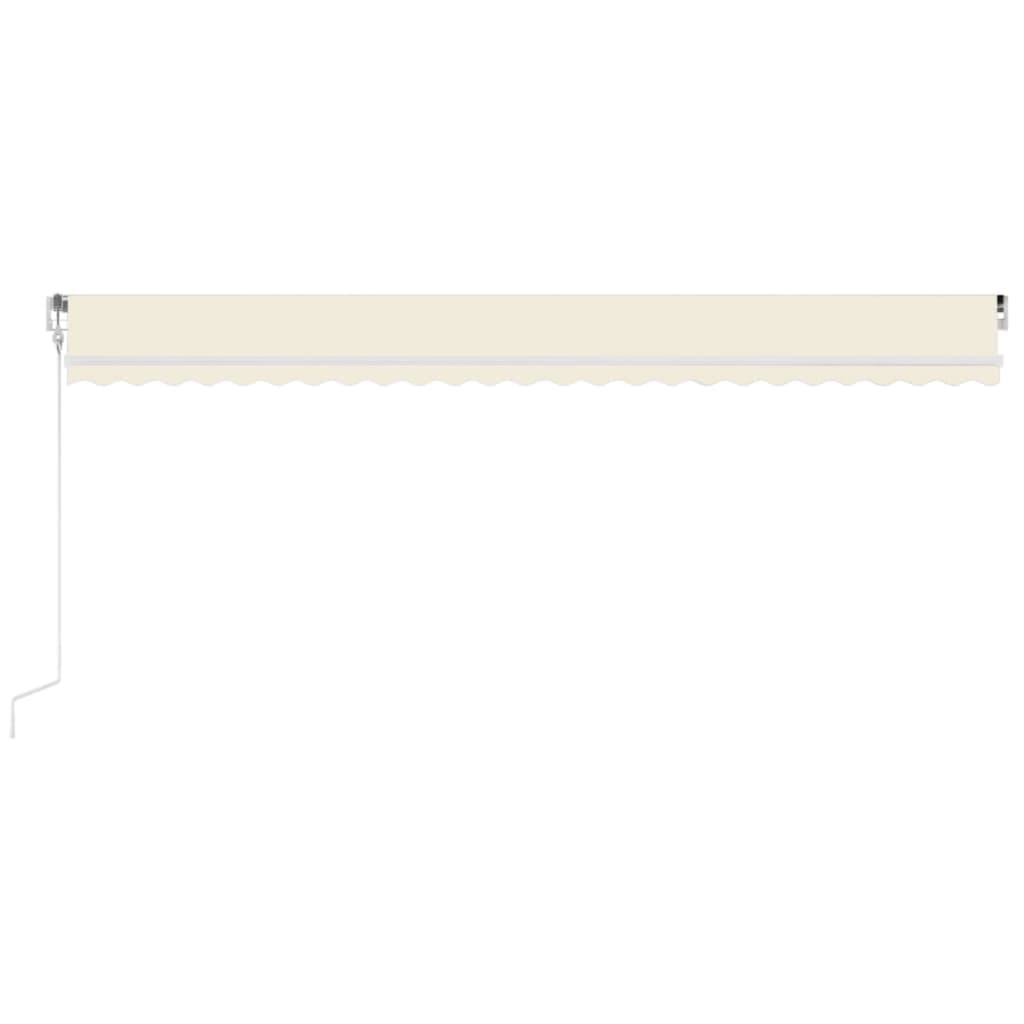 markise m. LED + vindsensor 600x350 cm automatisk cremefarvet