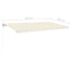 markise m. LED + vindsensor 600x350 cm automatisk cremefarvet